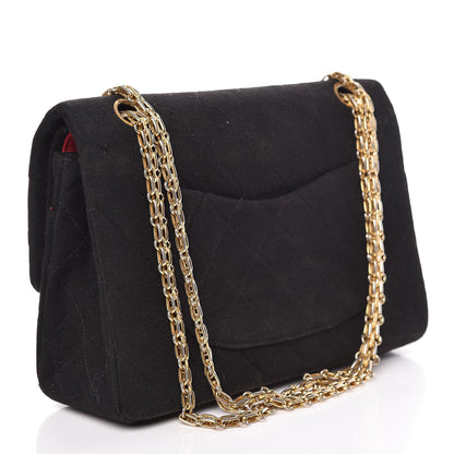 Chanel Jersey Quilted Medium Double Flap Black 3 of 17