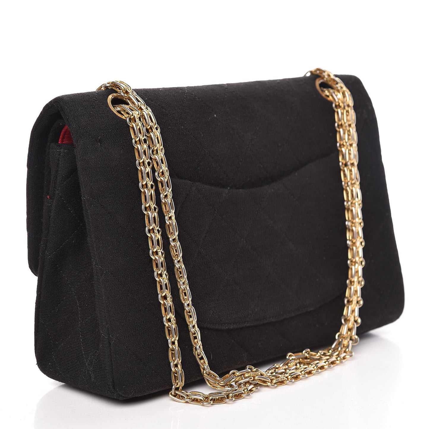 Jersey Quilted Medium Double Flap Black