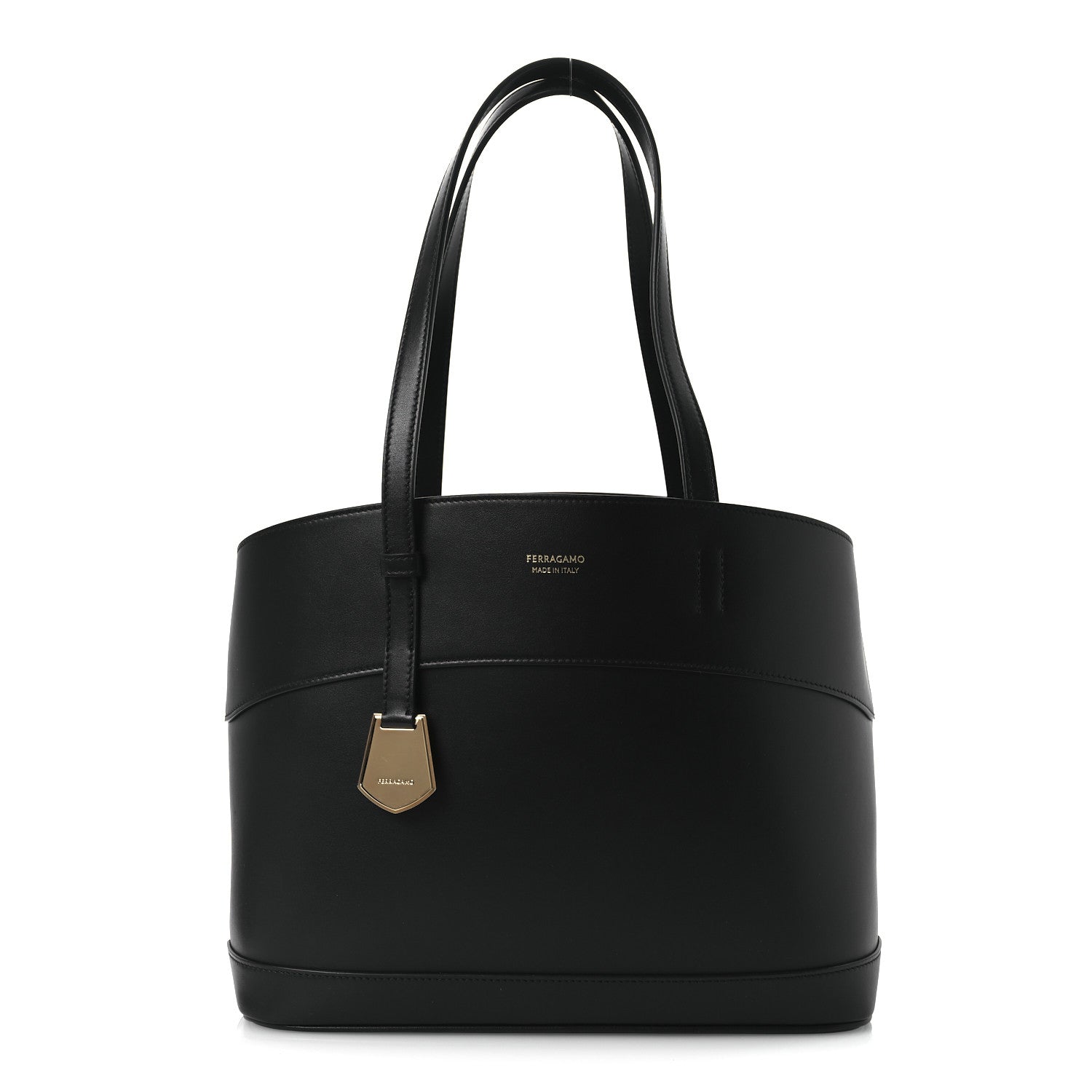 Salvatore Ferragamo Calfskin Charming Tote Black 1 of 13