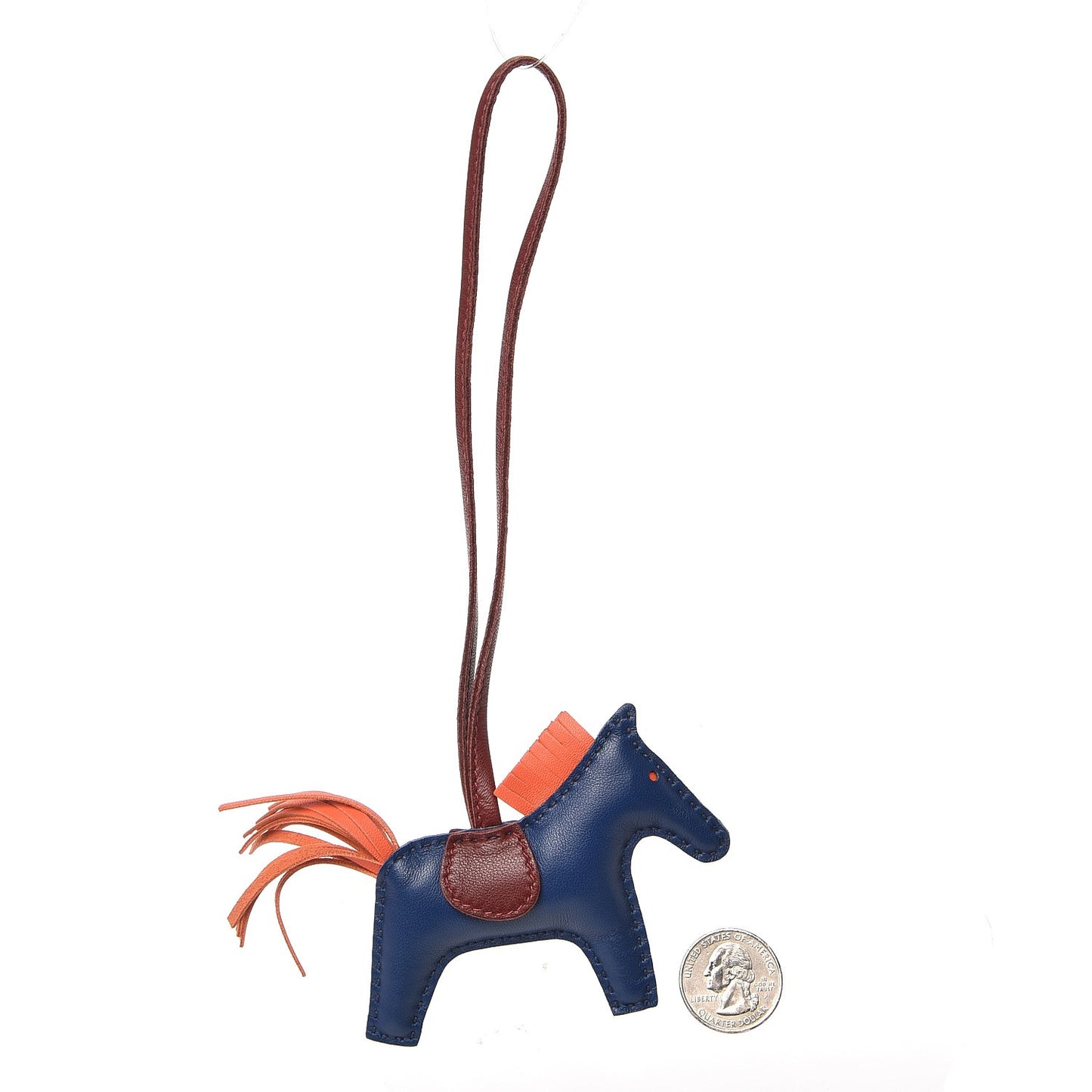Milo Lambskin Grigri Rodeo Horse Bag Charm PM Bleu de Malte Rouge H Peony