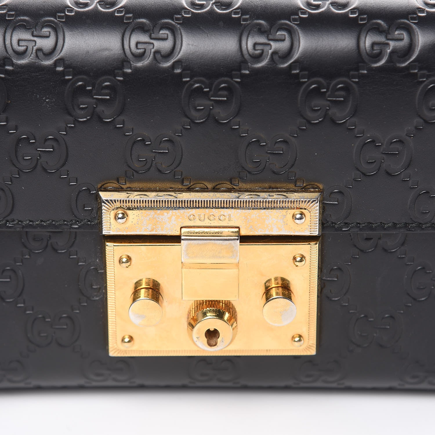Gucci Guccissima Small Padlock Shoulder Bag Black 10 of 16