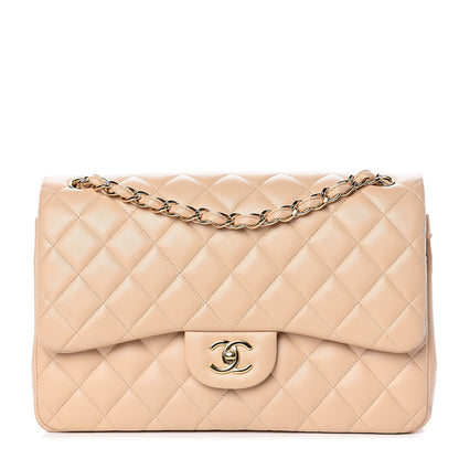 Chanel Lambskin Quilted Jumbo Double Flap Beige Clair 1 of 13