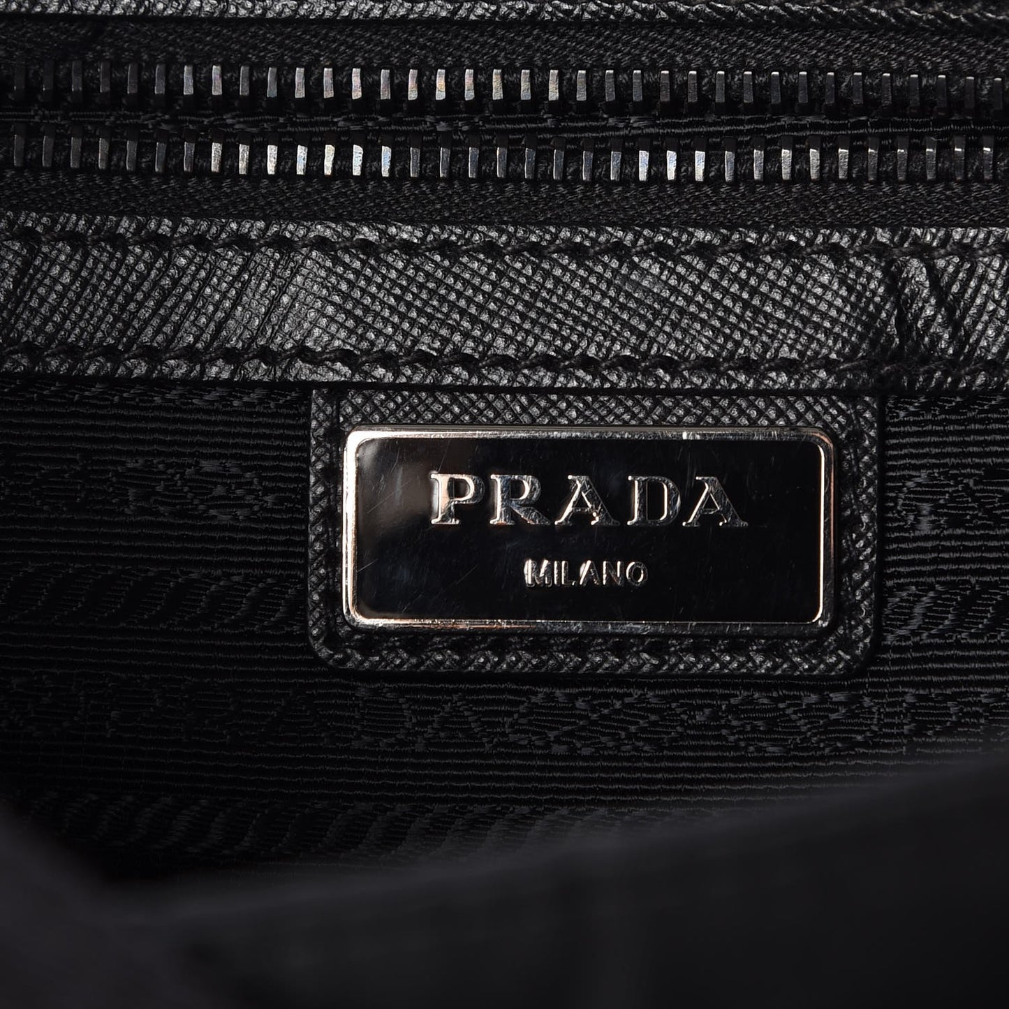 Nylon Saffiano Flat Messenger Bag Black