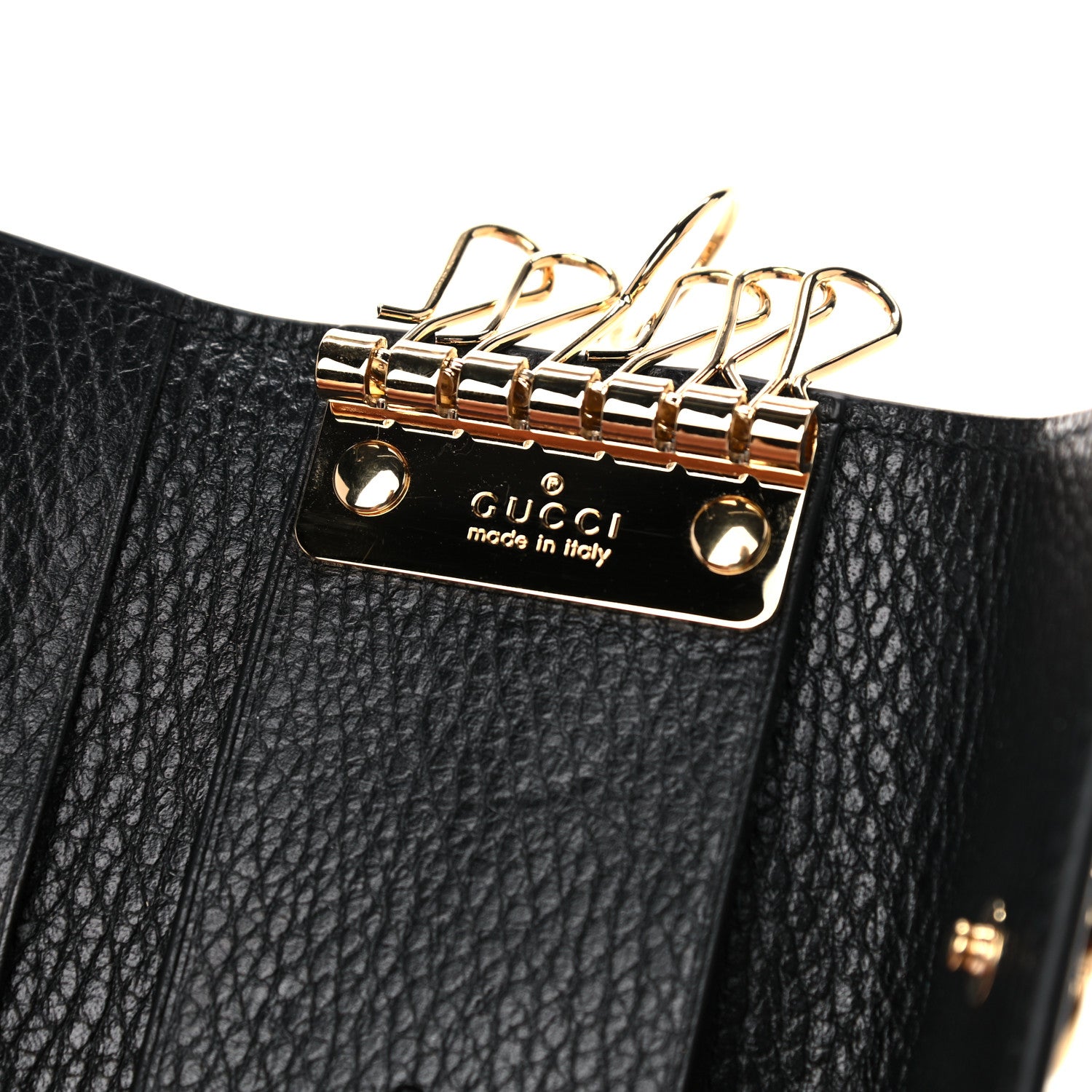 Gucci Dollar Calfskin GG Supreme Monogram GG Marmont 6 Key Holder Case Black Beige Ebony 6 of 8