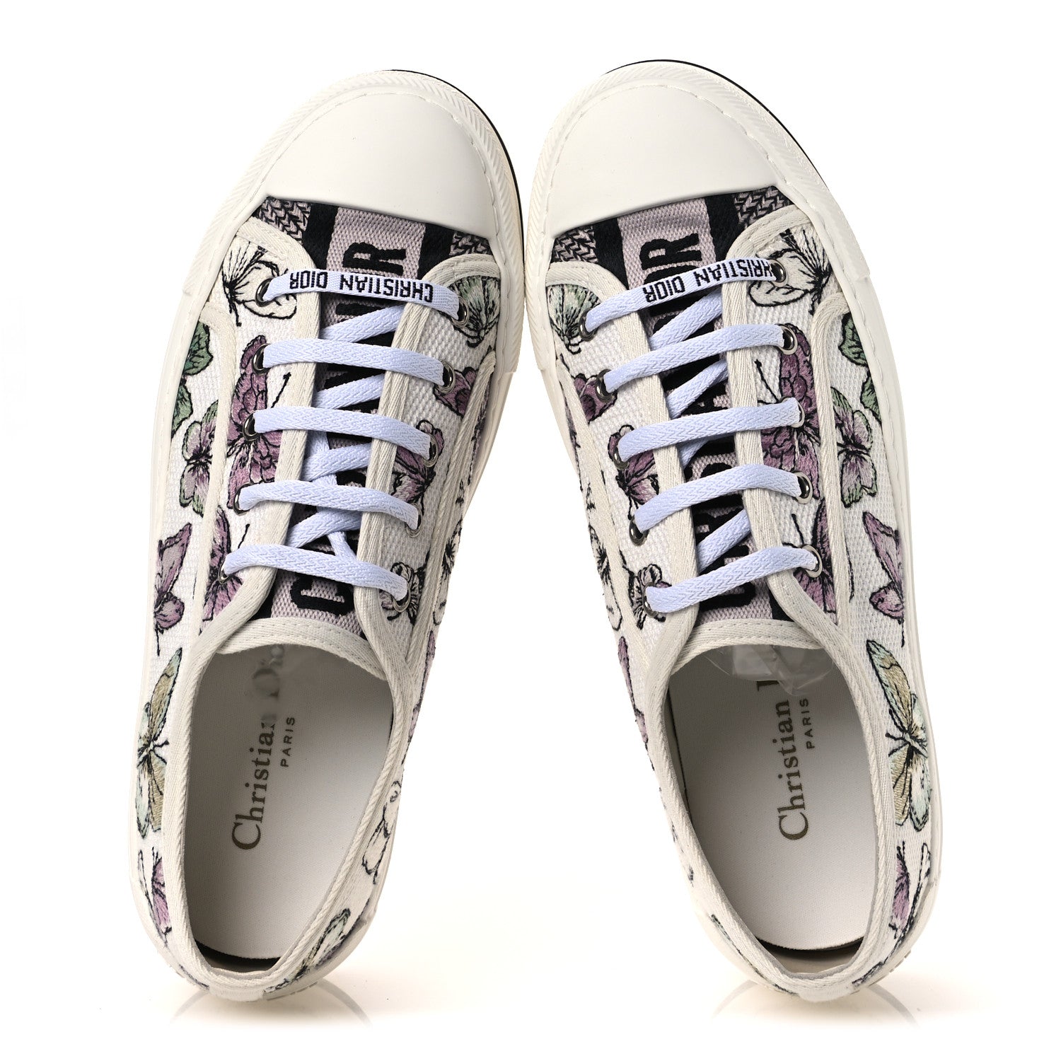 Christian Dior Canvas Jardin Botanique Embroidered Womens Walk'N'Dior Low Top Sneakers 38.5 White Multicolor 2 of 10