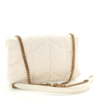 Saint Laurent Boucle Tweed Quilted Toy Loulou Puffer Monogram Chain Satchel Crema Soft 3 of 11