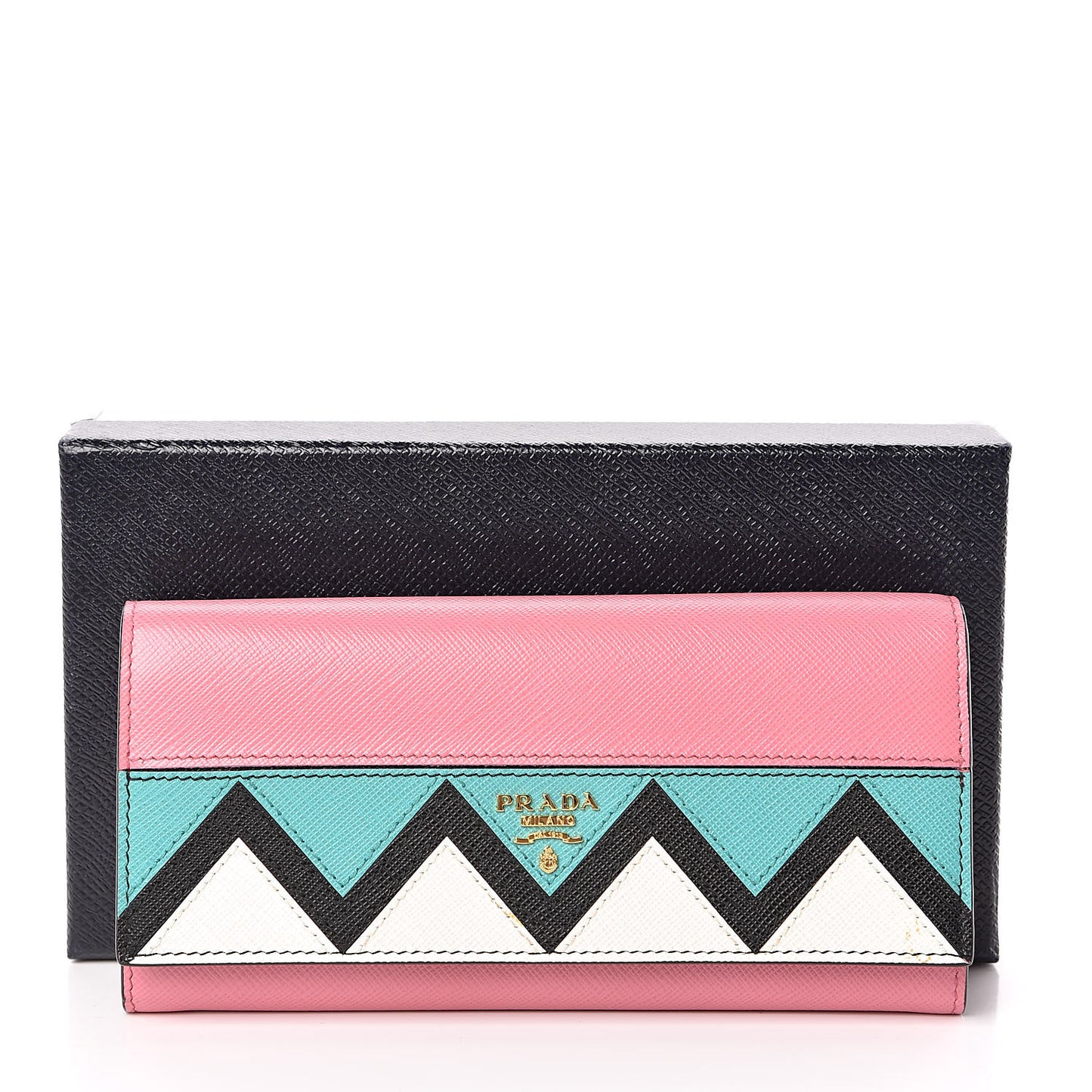Saffiano Greche Flap Continental Wallet Begonia Giada