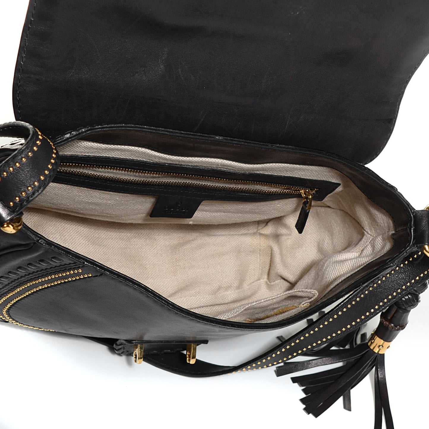 Calfskin Medium Snaffle Bit Shoulder Bag Black
