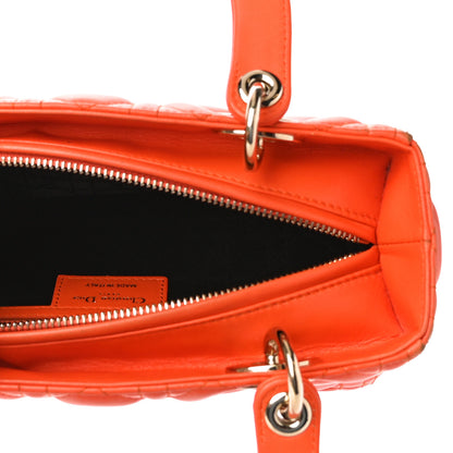 Christian Dior Lambskin Cannage Medium Lady Dior Orange 5 of 15