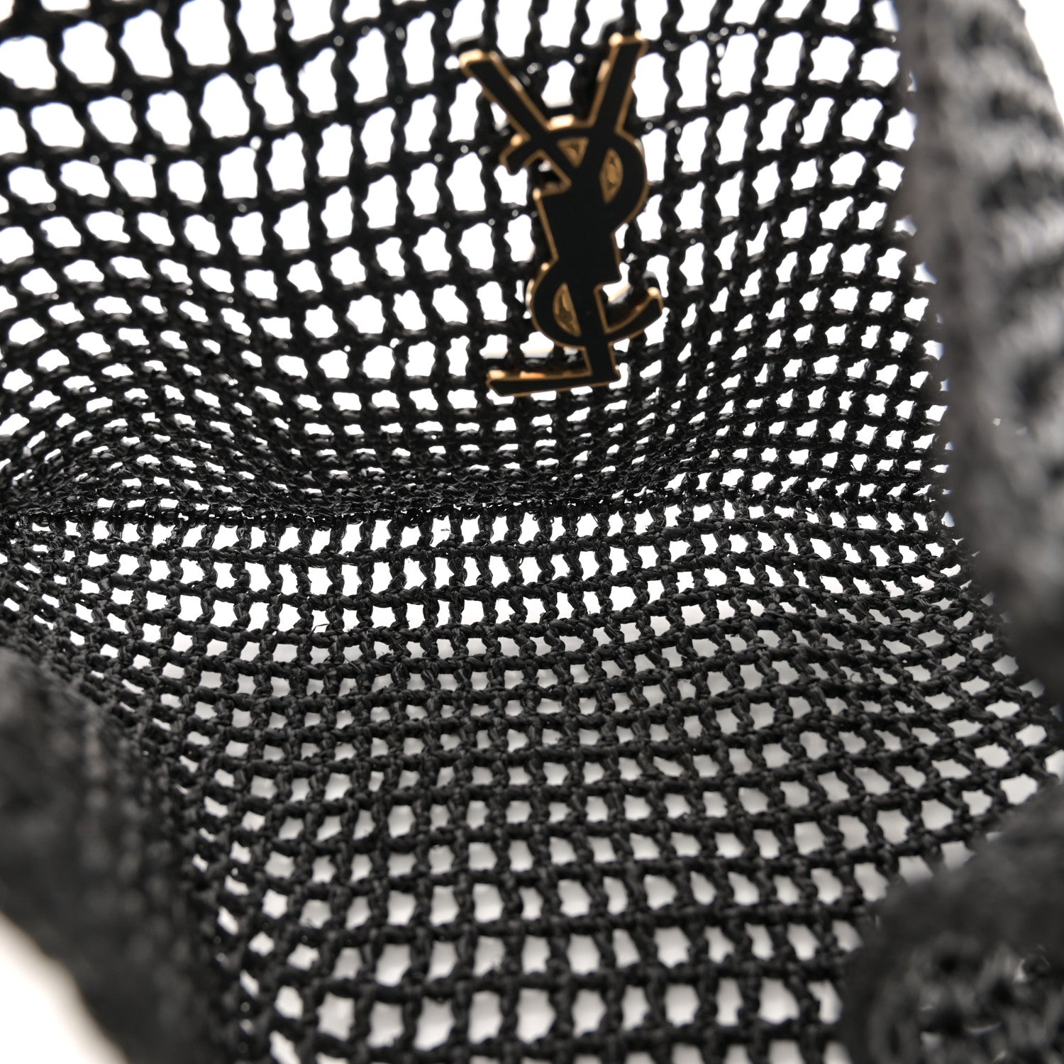 Saint Laurent Raffia Calfskin Oxalis Shoulder Bag Black 5 of 11
