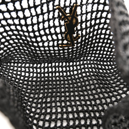 Saint Laurent Raffia Calfskin Oxalis Shoulder Bag Black 5 of 11
