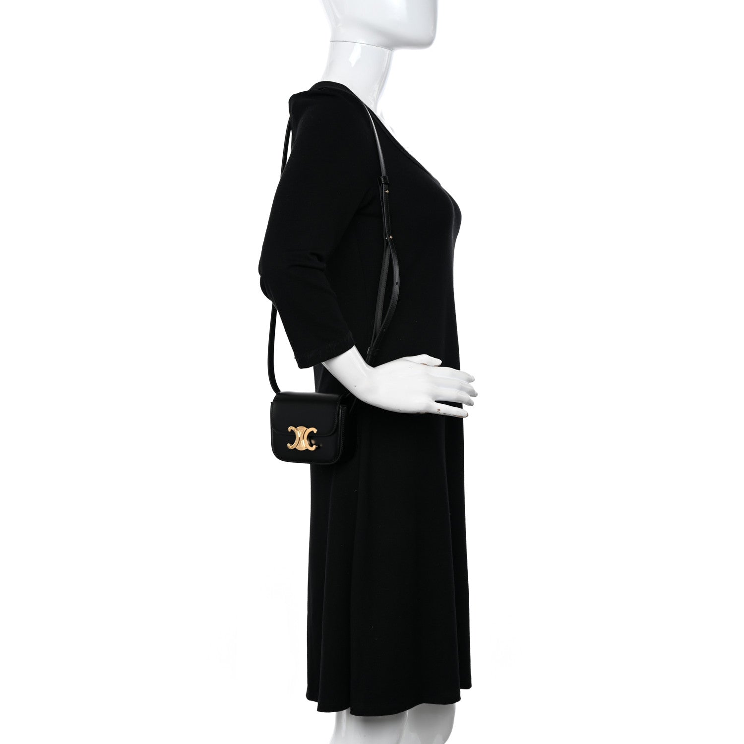 Celine Shiny Calfskin Mini Claude Black 2 of 11