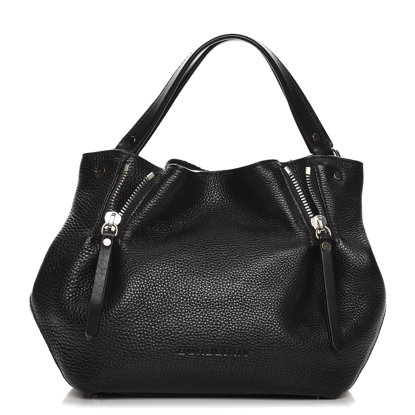 Grainy Calfskin House Check Small Maidstone Black