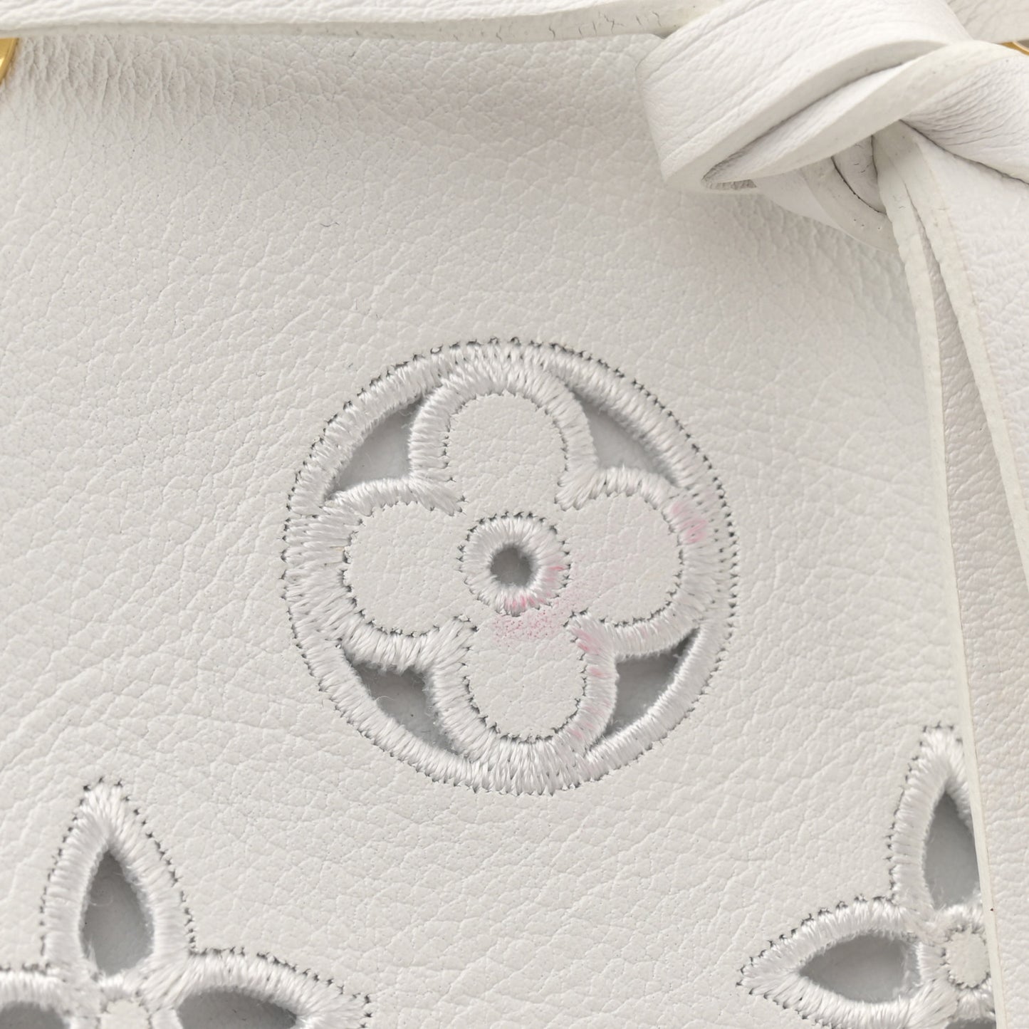 Calfskin Monogram Cutout Petit Noe White