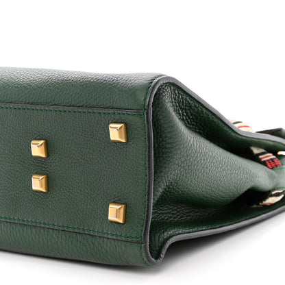 Valentino Garavani Pebbled Calfskin Beaded Medium My Rockstud Frame Bag Green 9 of 10