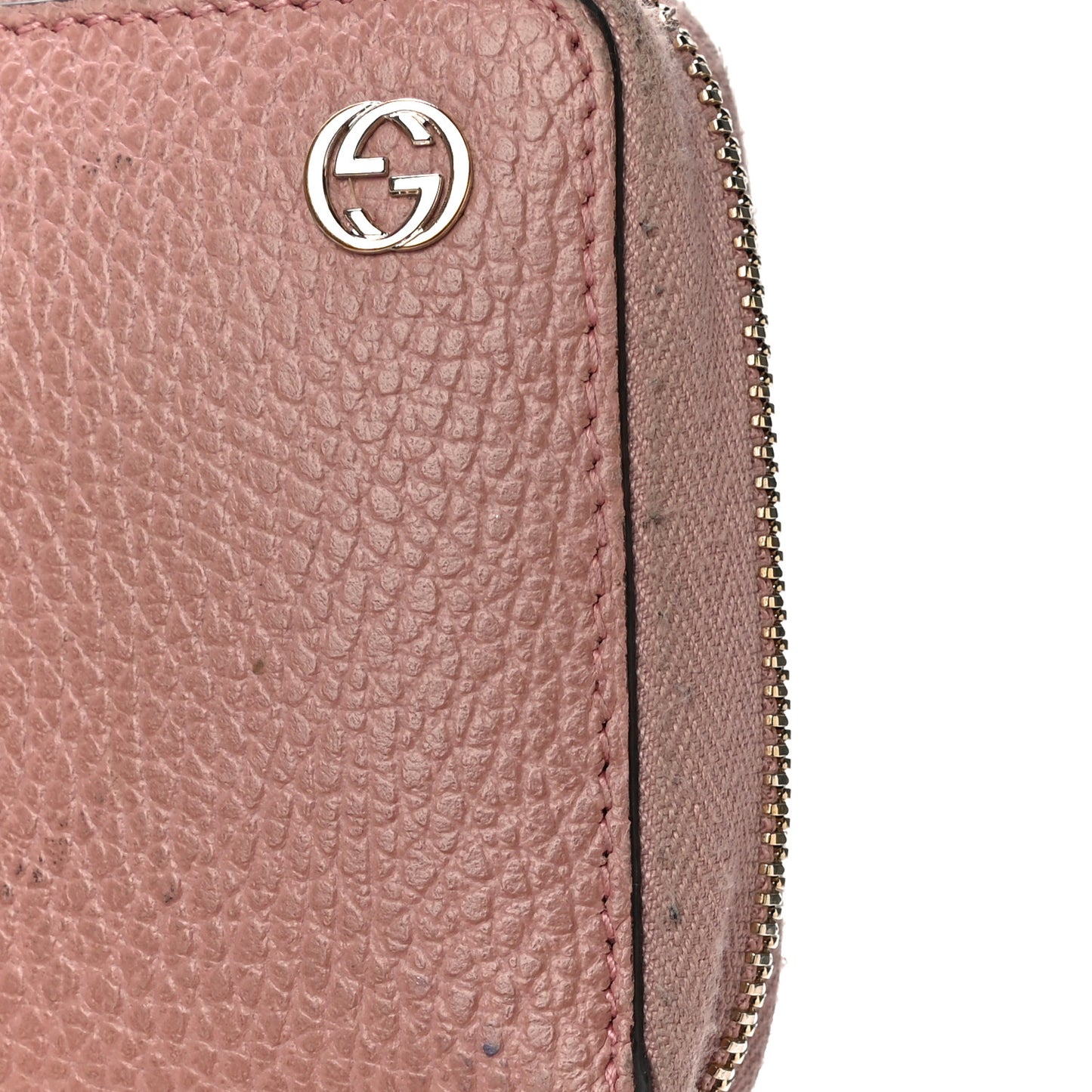 Dollar Calfskin Medium GG Zip Around Wallet Soft Pink