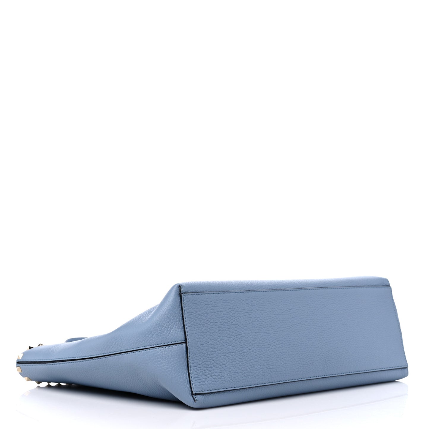 Grained Calfskin Rockstud Shoulder Tote Niagara