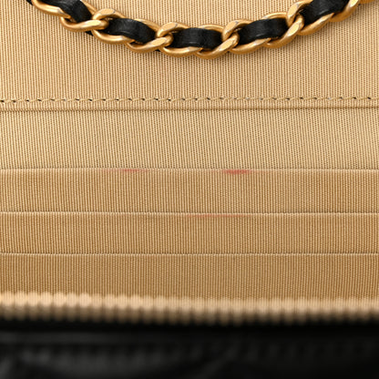 Chanel Lambskin Quilted Pearl Crush Small Vanity Case With Chain Black 12 of 13