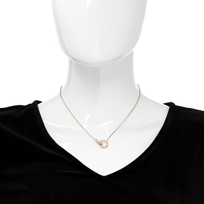 Cartier 18K Pink Gold Diamond Interlocking LOVE Paved Necklace 2 of 4