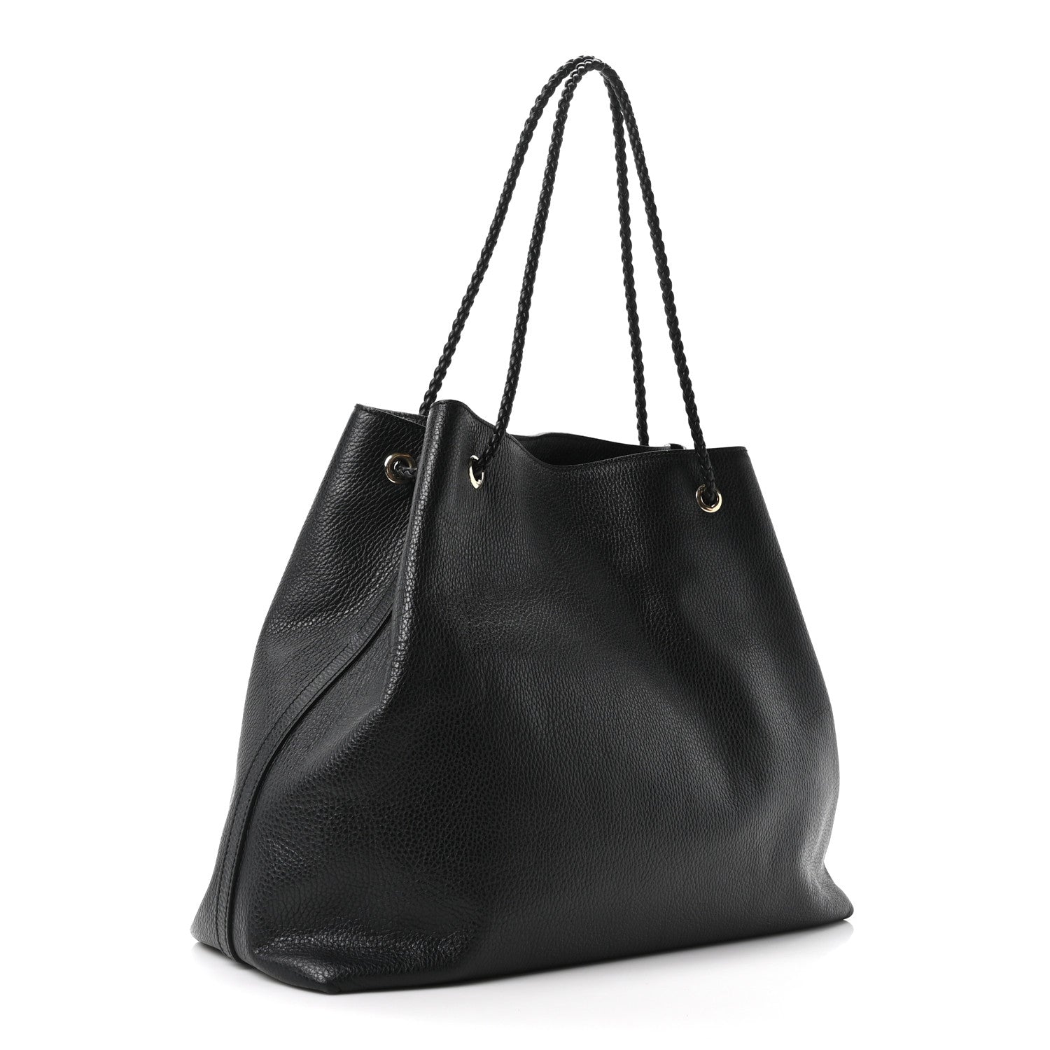Gucci Calfskin Large Gifford Braided Handle Tote Black 3 of 10