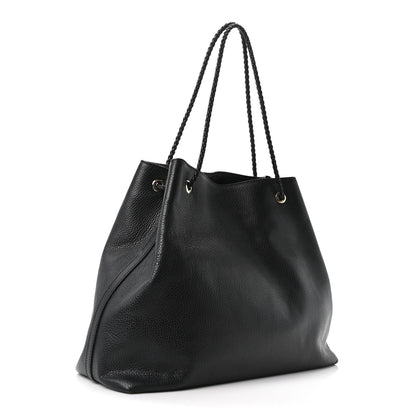 Gucci Calfskin Large Gifford Braided Handle Tote Black 3 of 10