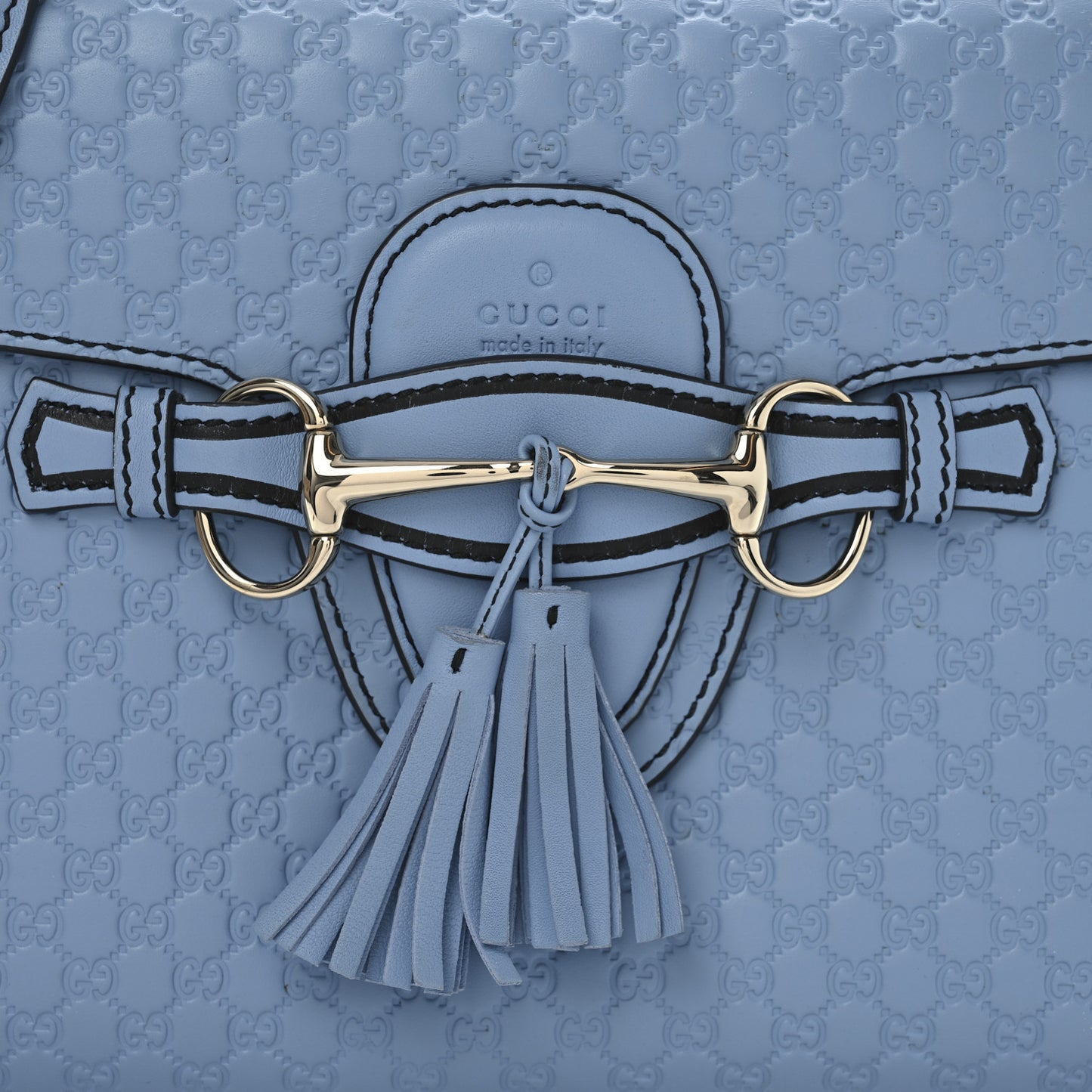 Microguccissima Medium Emily Chain Shoulder Bag Mineral Blue