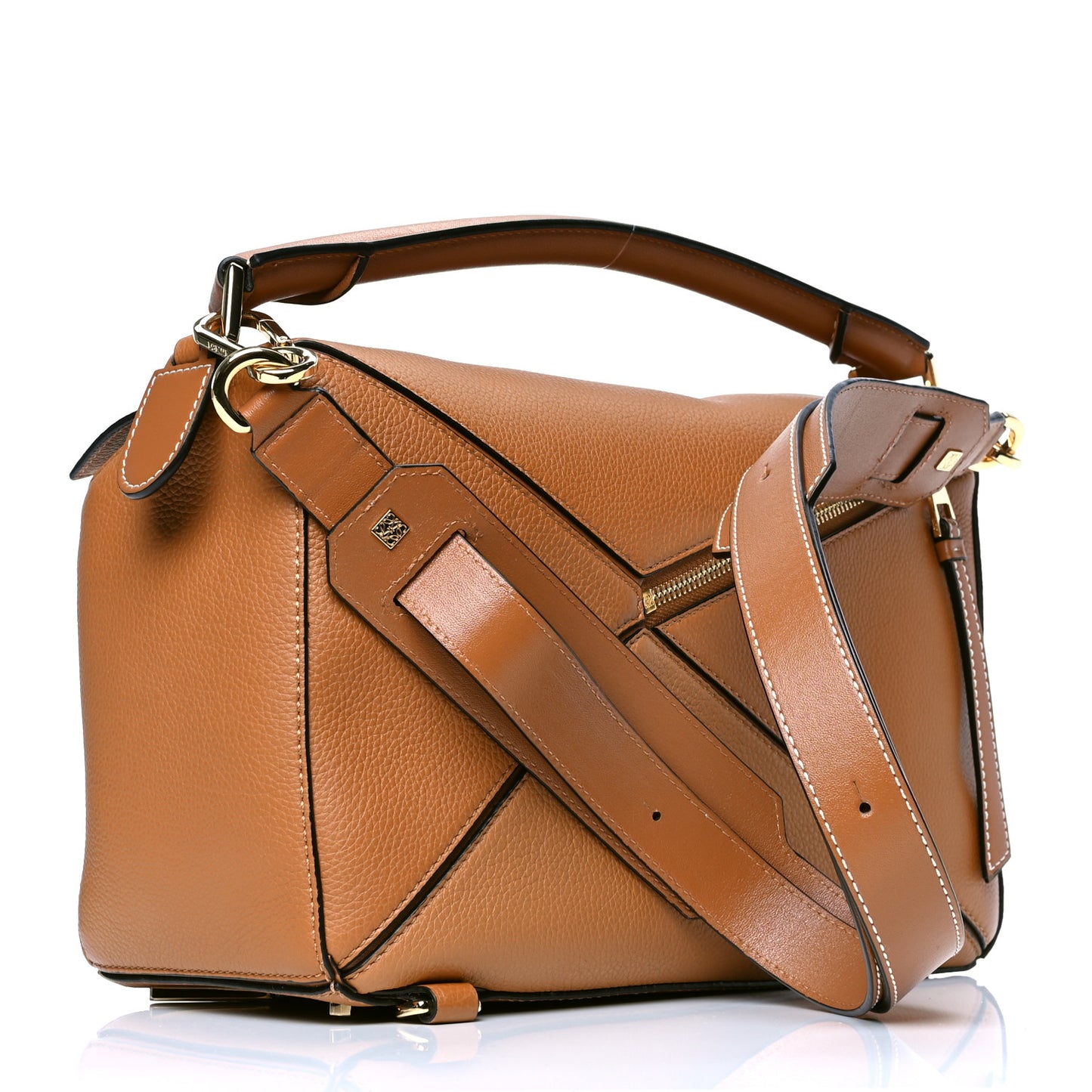 Calfskin Medium Puzzle Bag Light Caramel