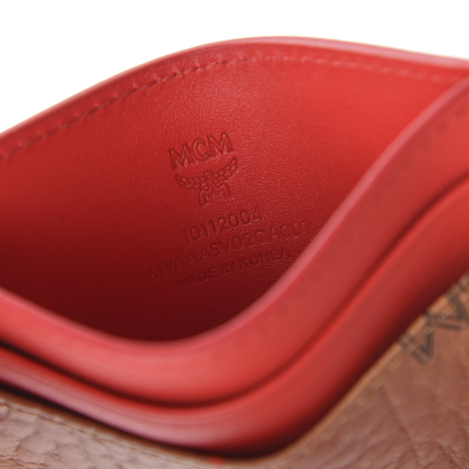 MCM Skyoptic Visetos Spectrum Diamond Card Case Cognac 6 of 7