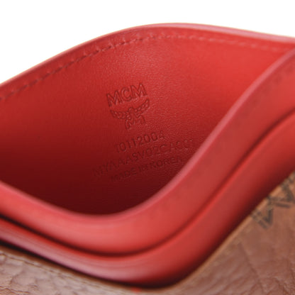 MCM Skyoptic Visetos Spectrum Diamond Card Case Cognac 6 of 7