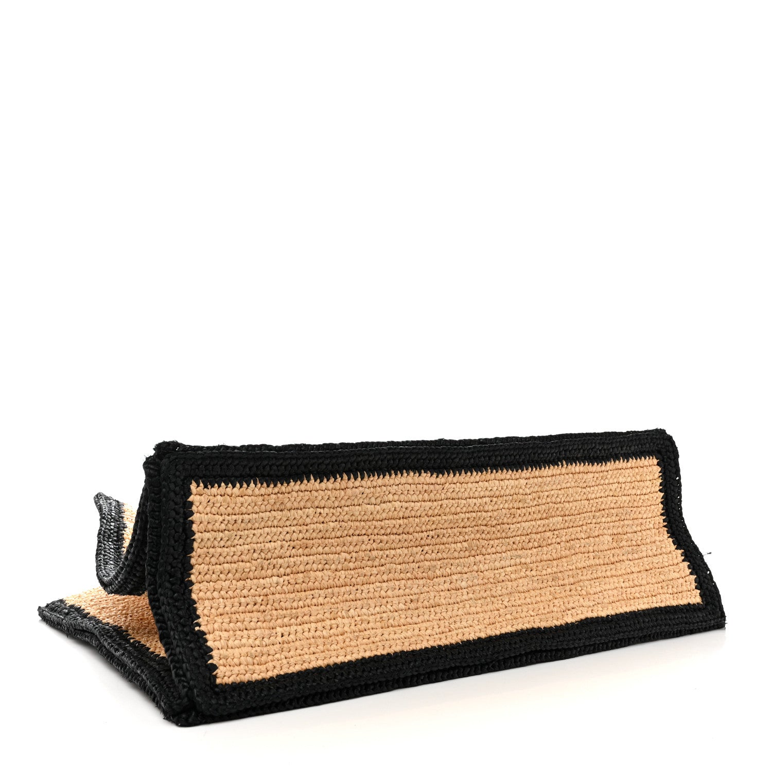 Saint Laurent Raffia Calfskin Rive Gauche Tote Naturale Black 4 of 14