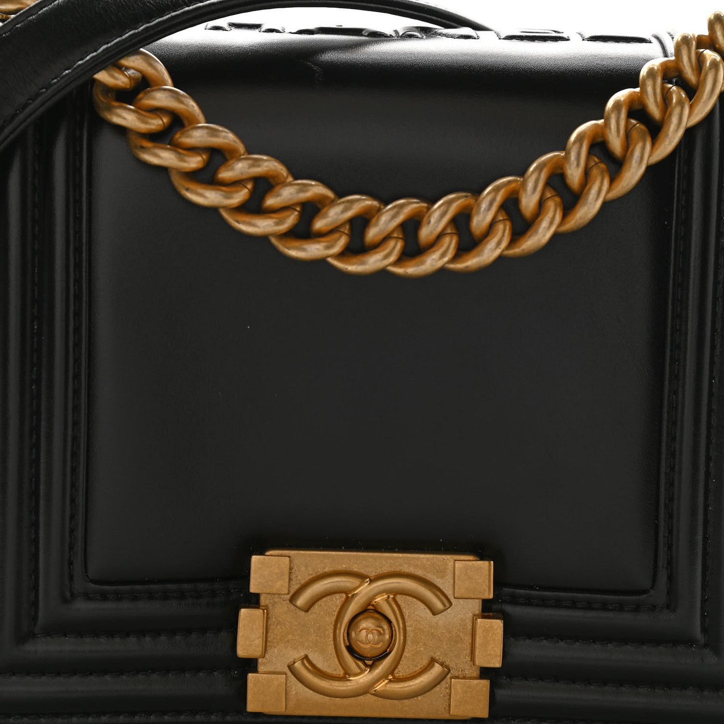 Calfskin Mini Boy Flap Black