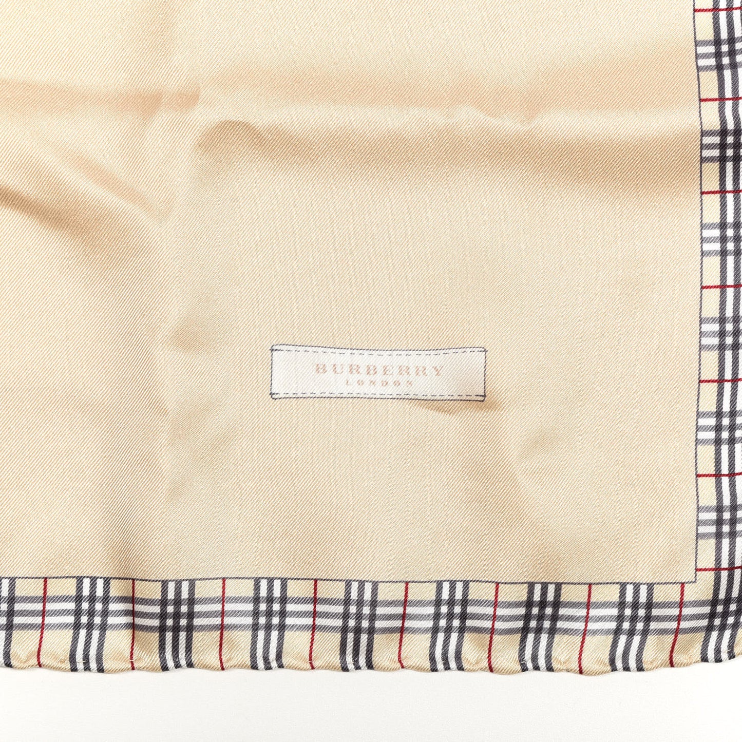 Silk House Check Square Scarf Beige