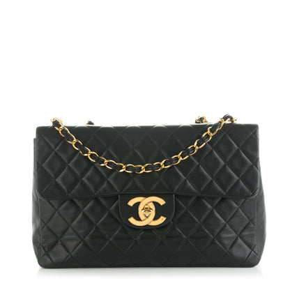 Chanel Lambskin Quilted XL Jumbo Single Flap Black 1 of 9