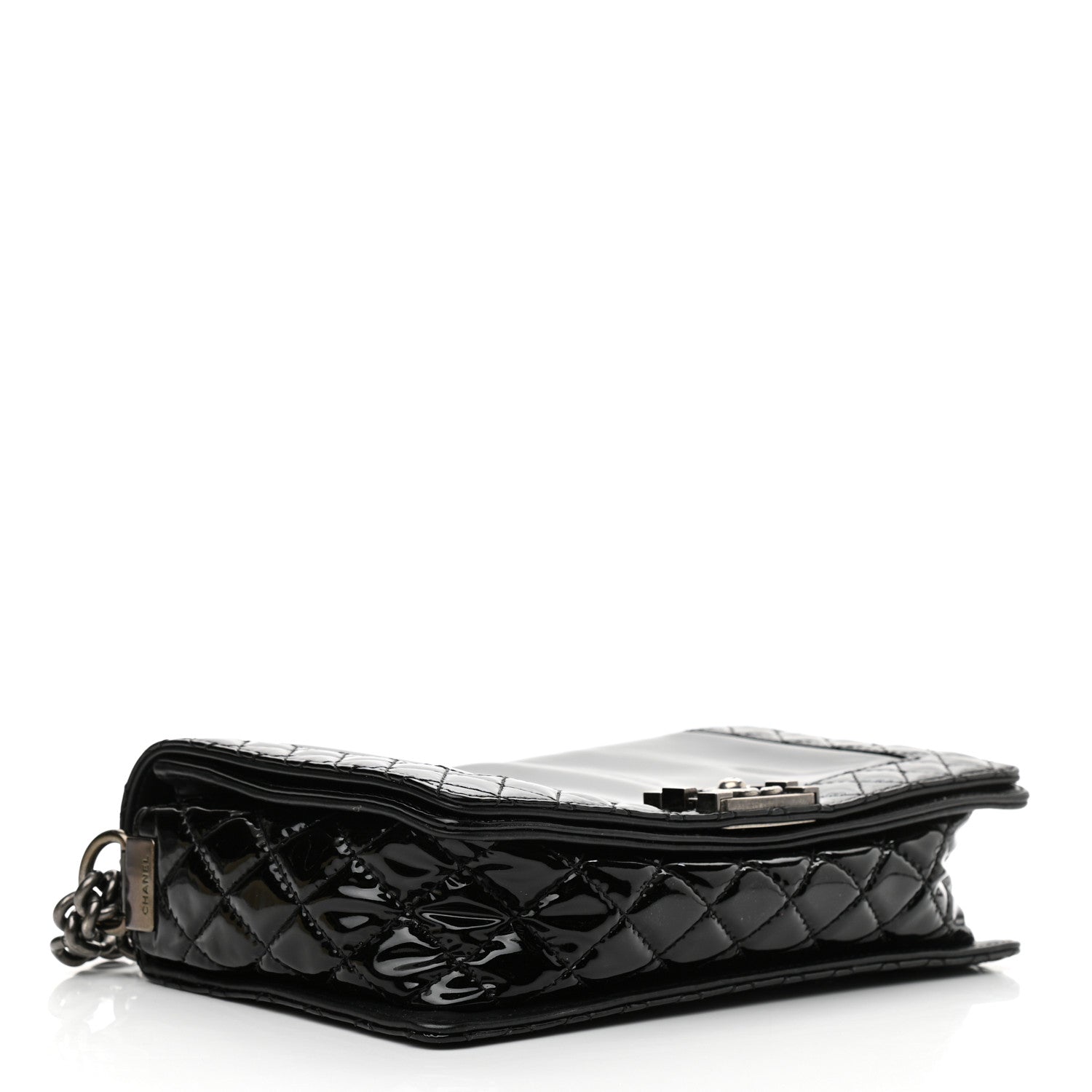 Chanel Patent New Medium Boy Reverso Flap Black 4 of 11