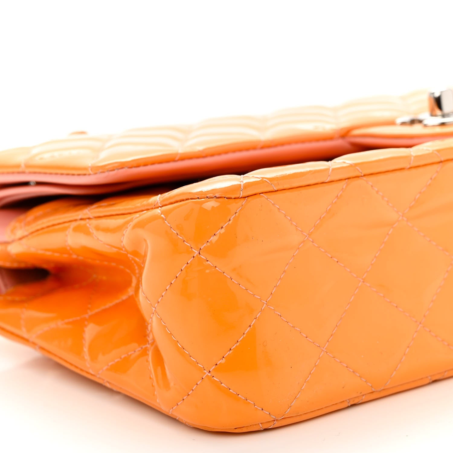 Chanel Patent Quilted Medium Double Flap Pink 9 of 15