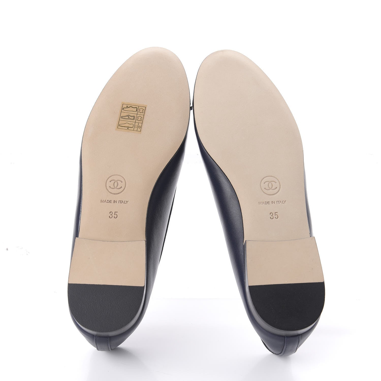 Chanel Lambskin CC Cap Toe Ballerina Flats 35 Navy 5 of 9
