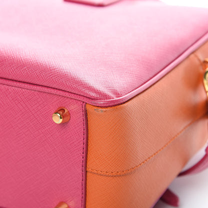 Prada Saffiano Lux Petite Bowler Fuchsia Papaya 11 of 15
