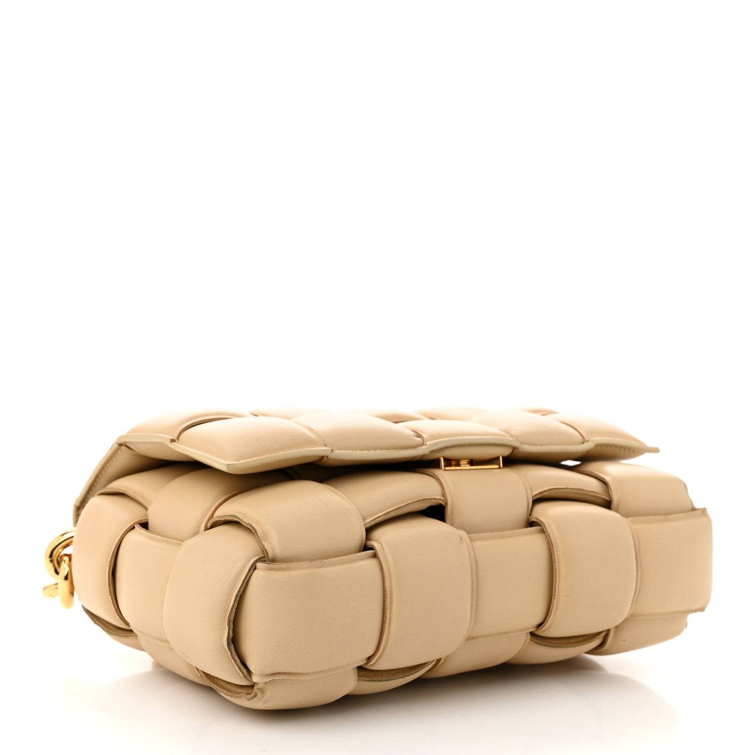 Bottega Veneta Lambskin Maxi Intrecciato Padded Chain Cassette Crossbody Bag Porridge 4 of 13