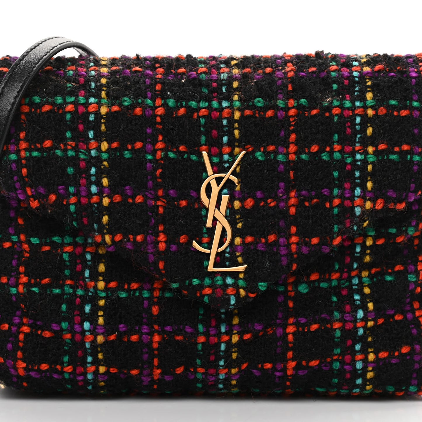 Tweed Toy Loulou Shoulder Bag Black