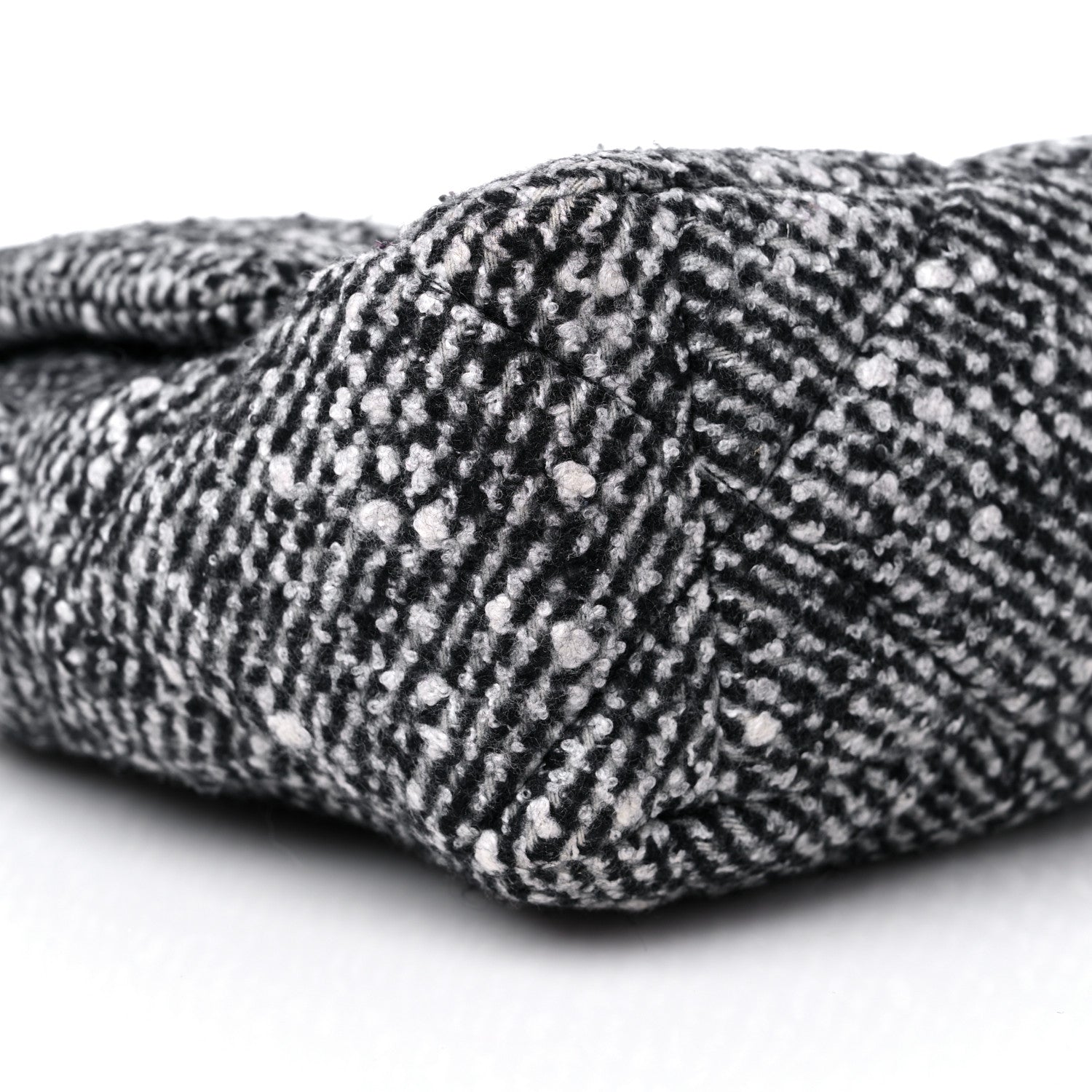 Chanel Tweed Quilted Large Chanel 19 Flap Black White 8 of 9