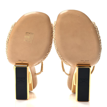 Fendi Raffia Intreccio Fendi First 95mm Slide Sandals 41 Paglia 5 of 7