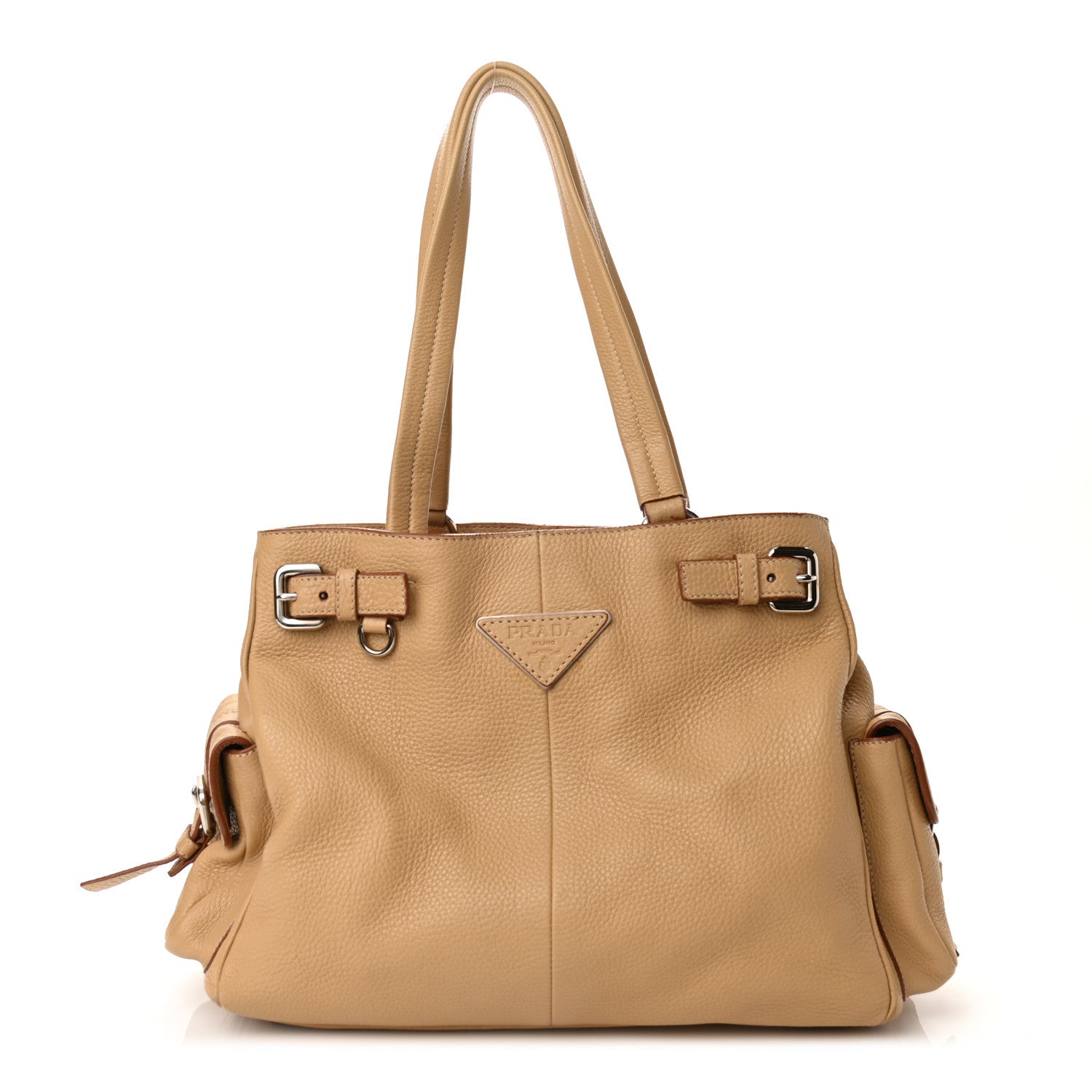 Prada Vitello Daino Side Pocket Tote Naturale 1 of 12