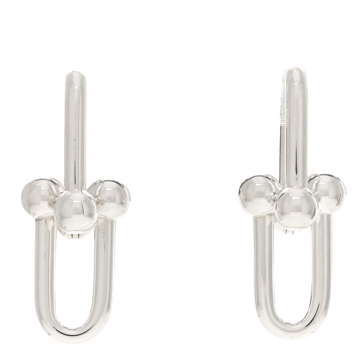 Tiffany Sterling Silver Extra Large HardWear Link Earrings 1 of 4