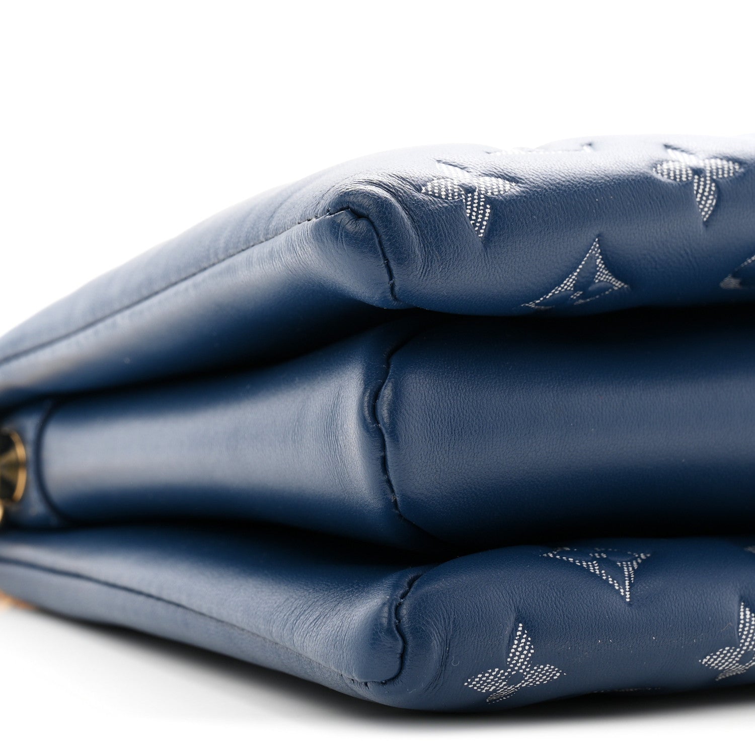 Louis Vuitton Lambskin Embossed Monogram Coussin PM Denim Blue 8 of 10