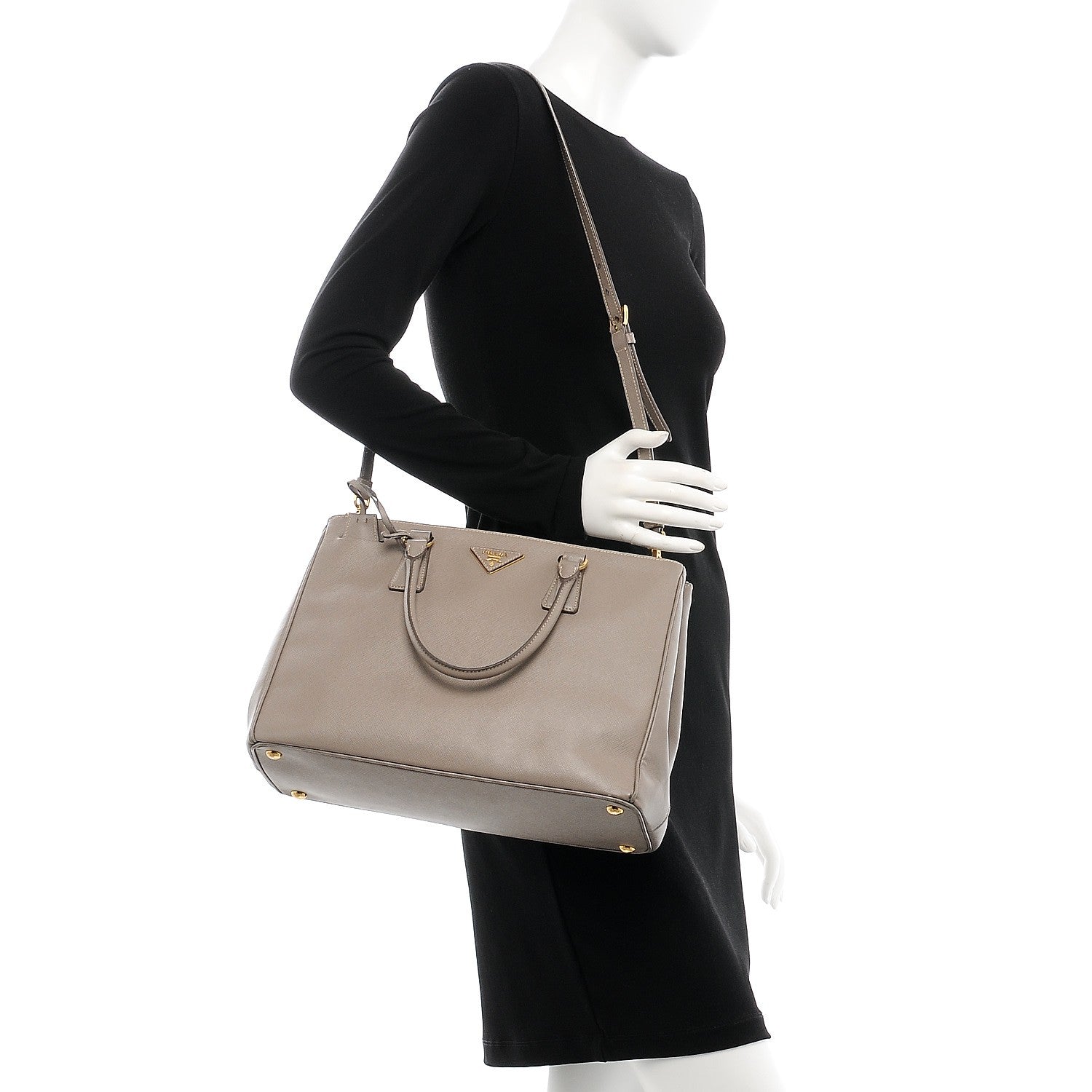 Prada Saffiano Medium Galleria Double Zip Tote Argilla 2 of 12