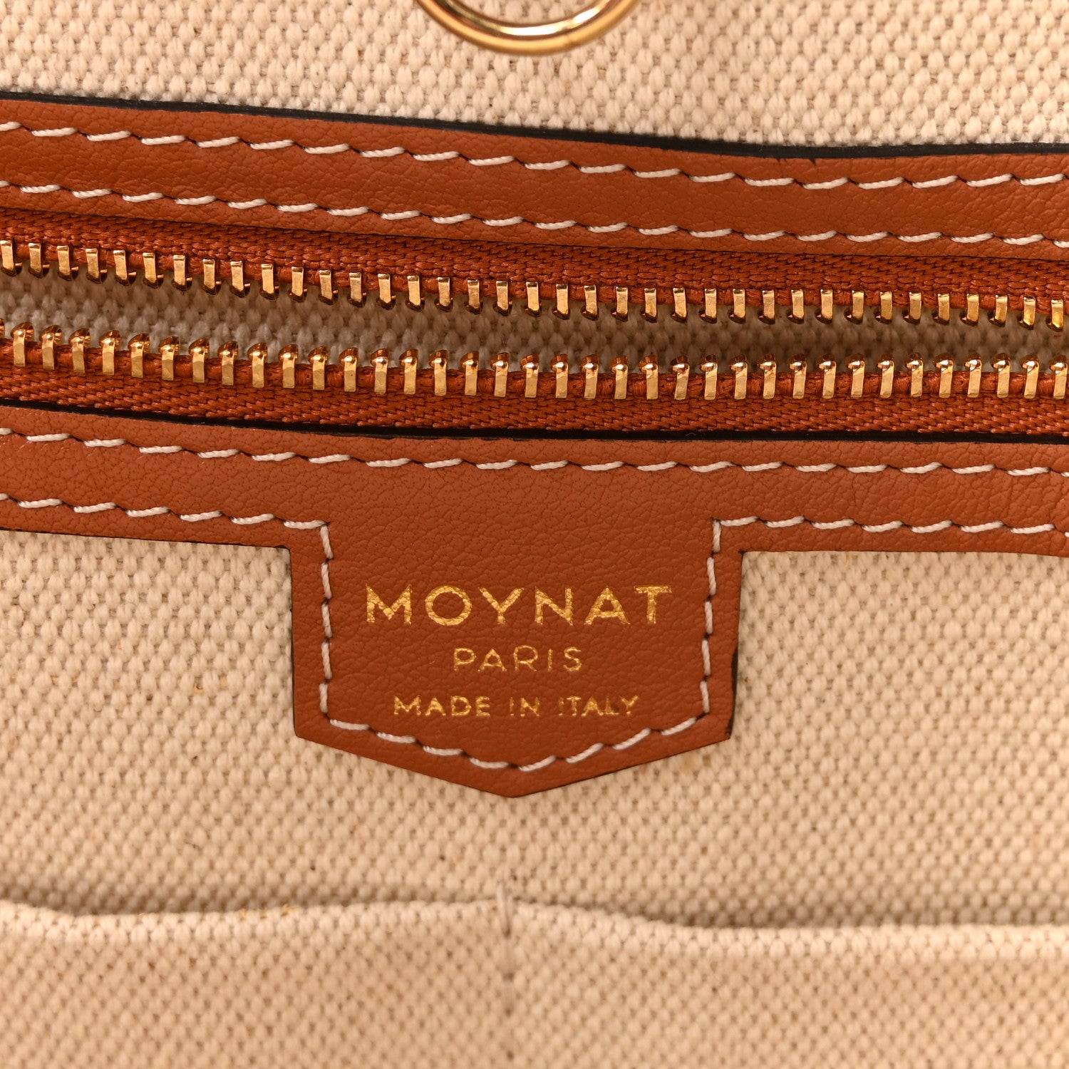 Moynat Calfskin Canvas M Tote PM Brown 7 of 10