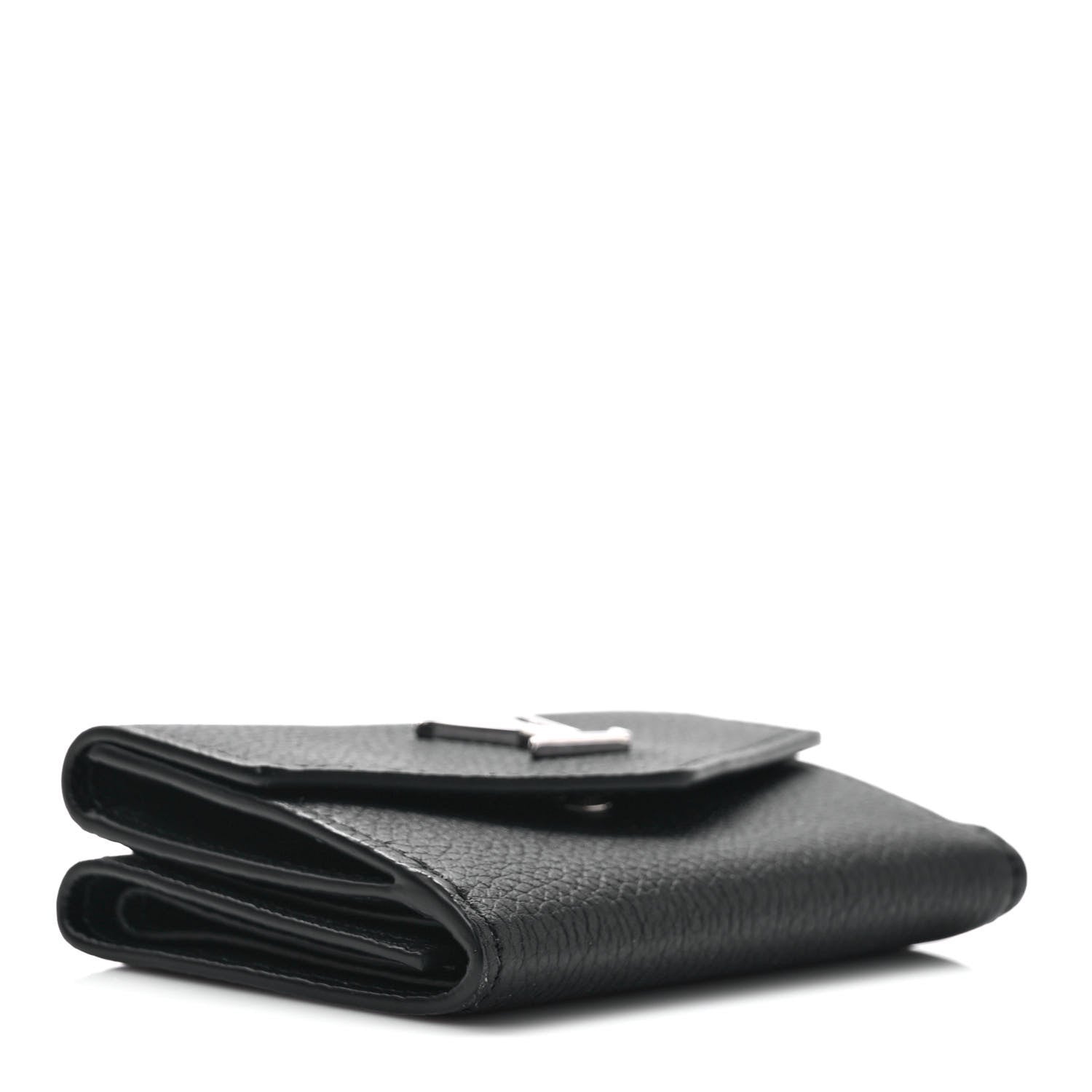 Louis Vuitton Calfskin Lockmini Wallet Black 4 of 8