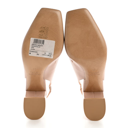 Valentino Garavani Patent One Stud Ankle Strap 60mm Block Heel Pumps 36 Rose Cannelle 6 of 11