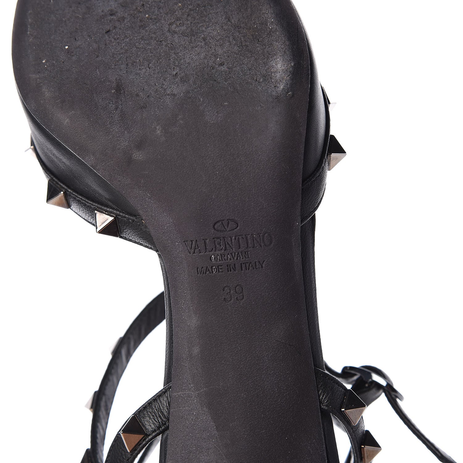 Valentino Garavani Nappa Rockstud Ankle Strap Low Heel Pumps 39 Black 7 of 13
