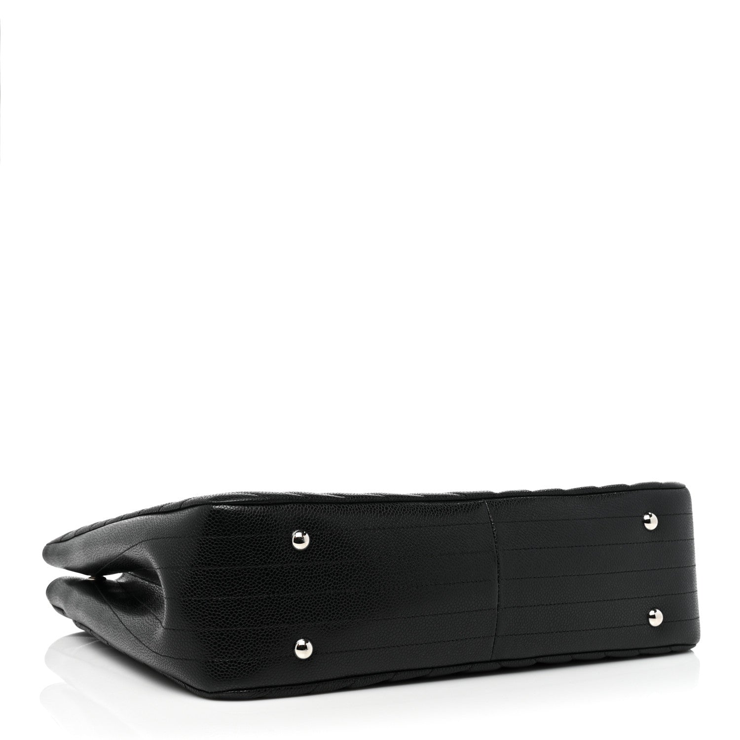 Chanel Caviar Chevron Quilted Large Shopping Tote Black 4 of 15